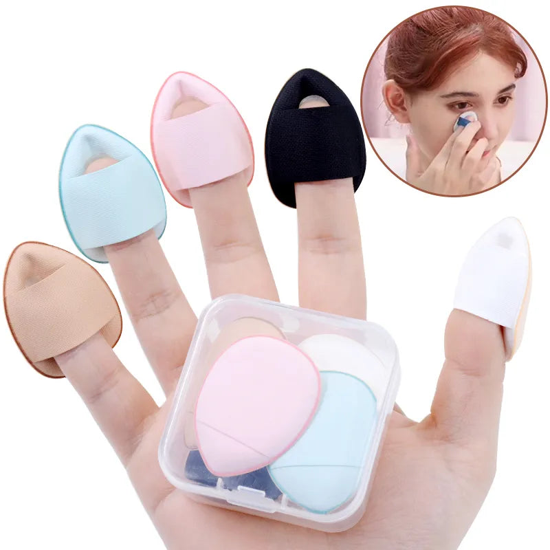 Mini Finger Puff Foundation: Air Cushion Powder Sponge Set