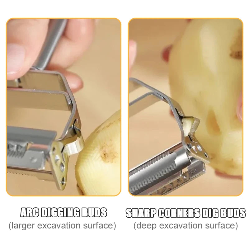 Multifunctional Vegetable Peeler: Stainless Steel Tool for Easy Kitchen Prep