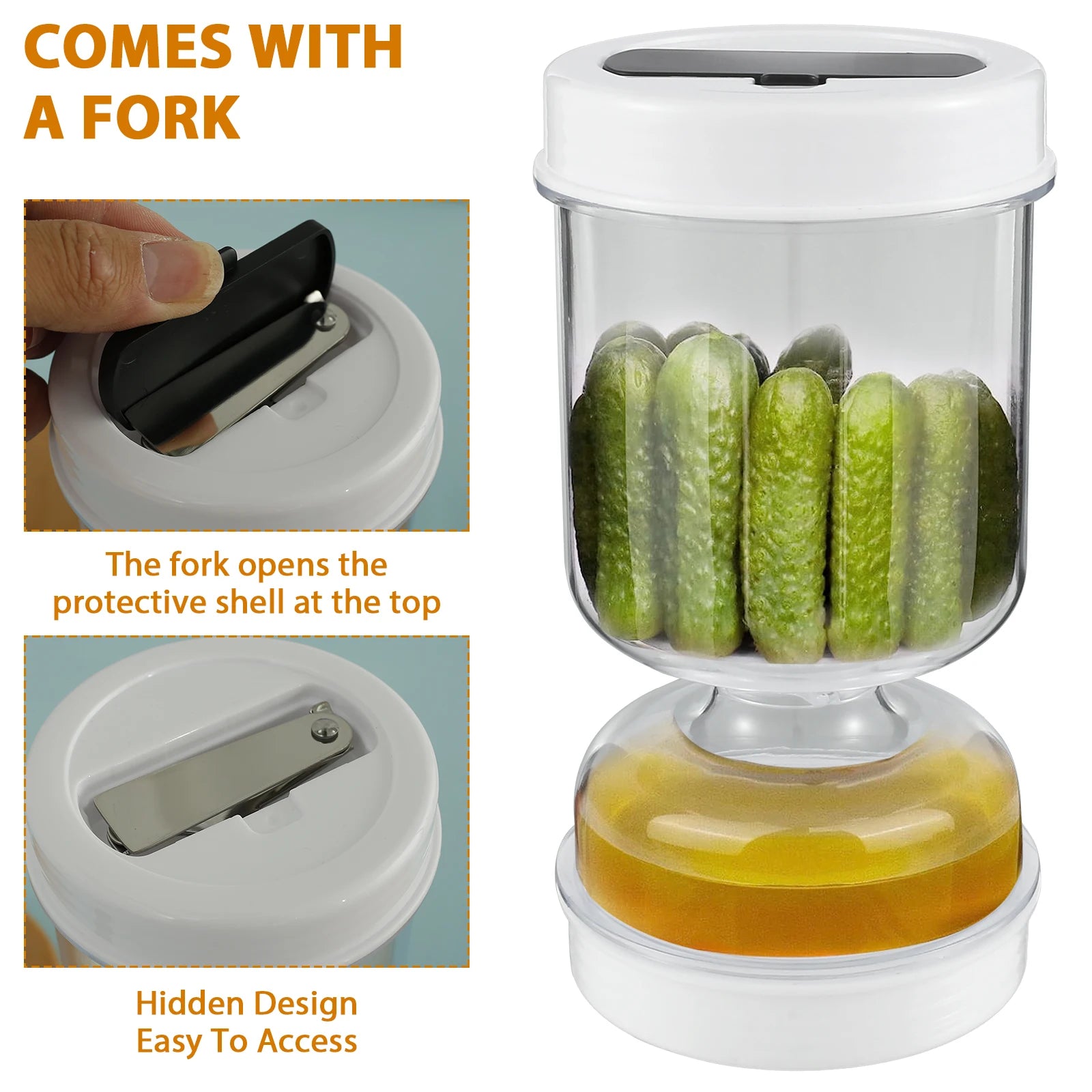 Hourglass Pickle Jar: Dispenser for Pickles, Olives, and More