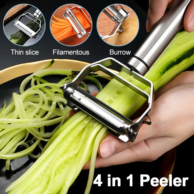 Multifunctional Vegetable Peeler: Stainless Steel Tool for Easy Kitchen Prep