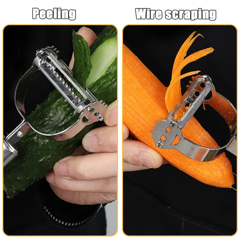 Multifunctional Vegetable Peeler: Stainless Steel Tool for Easy Kitchen Prep