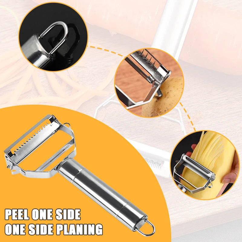 Multifunctional Vegetable Peeler: Stainless Steel Tool for Easy Kitchen Prep