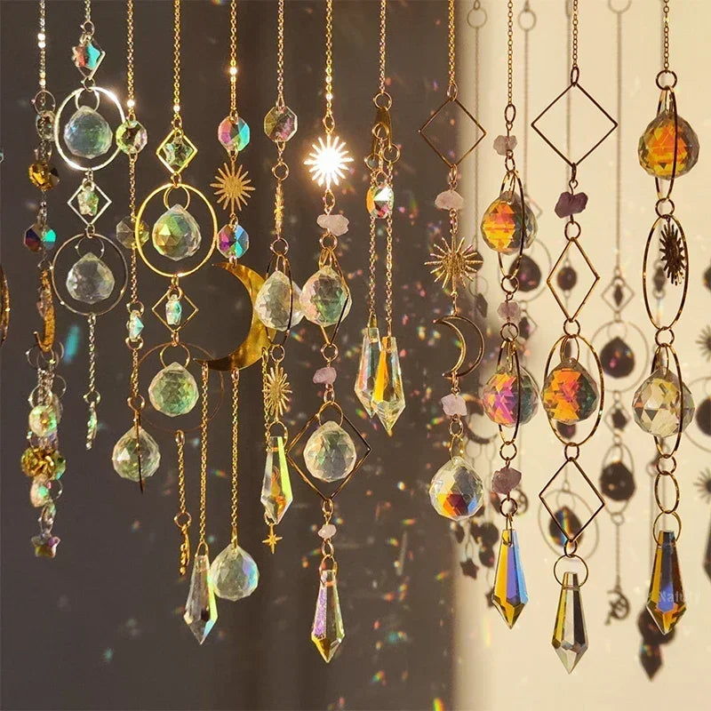 Crystal Prism Wind Chimes: Colorful Window Décor for Home & Garden